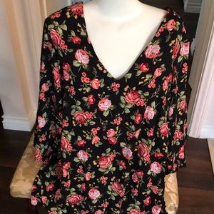 Anthropologie BOHEMIAN GYPSY BOHO Floral Mini Dress Tunic Top XS S